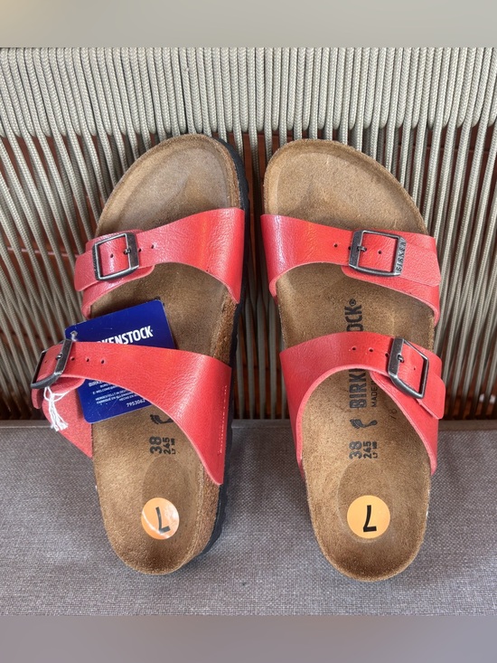 Birkenstock Shoes - Birkenstock 💅 Sydney Graceful Mars Red Birko-Flor Sandals Slides Size 38 7 7.5